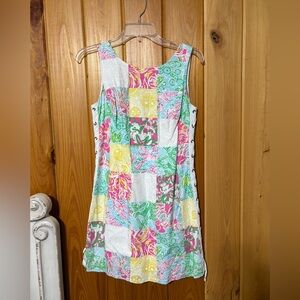 Lilly Pulitzer Patchwork Mini Dress in Pink, Green, Yellow, Aqua & White